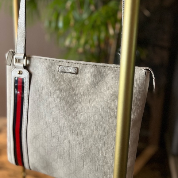 💯 Authentic GUCCI
White GG Coated Canvas Flat Messenger Bag Nautical ⚓️ - Picture 4 of 17